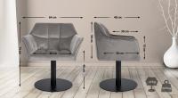 Lounger Damaso Samt grau Lounger Damaso Samt grau