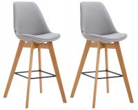 2er Set Barhocker Metz Stoff natura grau 2er Set Barhocker Metz Stoff natura grau
