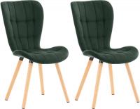 2er Set Stuhl Elda Samt grün