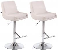 2er Set Barhocker Club Kunstleder chrom weiß 2er Set Barhocker Club Kunstleder chrom weiß