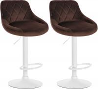 2er Set Barhocker Lazio Samt weiß braun 2er Set Barhocker Lazio Samt weiß braun