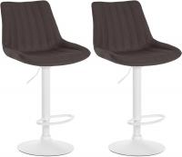 2er Set Barhocker Toni Stoff weiß taupe 2er Set Barhocker Toni Stoff weiß taupe