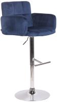 Barhocker Los Angeles Samt chrom blau Barhocker Los Angeles Samt chrom blau