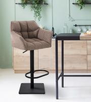 2er Set Barhocker Damaso Stoff schwarz terrabraun 2er Set Barhocker Damaso Stoff schwarz terrabraun