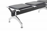 5er Wartebank Central Kunstleder schwarz/schwarz 