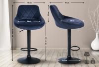 2er Set Barhocker Lazio Samt schwarz blau 