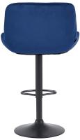 2er Set Barhocker Solon Schwarz Samt blau 2er Set Barhocker Solon Schwarz Samt blau