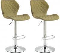 2er Set Barhocker Cork Stoff chrom grün 2er Set Barhocker Cork Stoff chrom grün