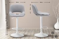 2er Set Barhocker Camden Kunstleder weiß grau 2er Set Barhocker Camden Kunstleder weiß grau