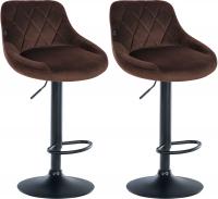 2er Set Barhocker Lazio Samt schwarz braun 2er Set Barhocker Lazio Samt schwarz braun