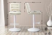 Barhocker Damar Stoff weiß creme Barhocker Damar Stoff weiß creme