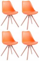 4er Set Stühle Toulouse Kunstleder Rund natura (eiche) orange 4er Set Stühle Toulouse Kunstleder Rund natura (eiche) orange