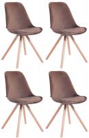 4er Set Stühle Toulouse Samt Rund natura (eiche) braun 4er Set Stühle Toulouse Samt Rund natura (eiche) braun