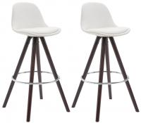 2er Set Barhocker Franklin vollgepolstert Kunstleder rund cappuccino (eiche) weiß 2er Set Barhocker Franklin vollgepolstert Kunstleder rund cappuccino (eiche) weiß