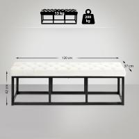 Sitzbank Polson Samt Schwarz 120 cm creme Sitzbank Polson Samt Schwarz 120 cm creme