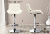2er Set Barhocker Vonore Stoff chrom creme 2er Set Barhocker Vonore Stoff chrom creme