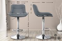2er Set Barhocker Vonore Kunstleder chrom grau 2er Set Barhocker Vonore Kunstleder chrom grau