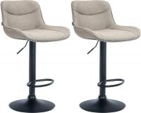 2er Set Barhocker Vonore Stoff schwarz taupe 2er Set Barhocker Vonore Stoff schwarz taupe