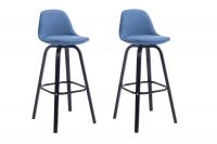 2er Set Barhocker Avika Stoff schwarz blau 2er Set Barhocker Avika Stoff schwarz blau