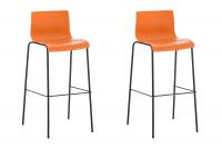 2er Set Barhocker Hoover Kunststoff 4-Fuß Gestell schwarz orange 2er Set Barhocker Hoover Kunststoff 4-Fuß Gestell schwarz orange