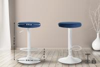 2er Set Barhocker Ponte Samt weiß blau 2er Set Barhocker Ponte Samt weiß blau