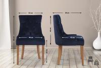 4er Set Esszimmerstühle Aberdeen Samt antik-hell blau 