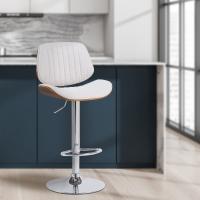 Barhocker Clawson Stoff chrom walnuss/creme Barhocker Clawson Stoff chrom walnuss/creme