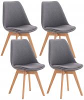 4er Set Stuhl Linares Stoff grau 4er Set Stuhl Linares Stoff grau