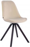 Esszimmerstuhl Troyes Samt Rund walnuss (eiche) creme
