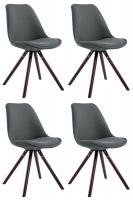 4er Set Stühle Toulouse Stoff Rund cappuccino (eiche) dunkelgrau 4er Set Stühle Toulouse Stoff Rund cappuccino (eiche) dunkelgrau