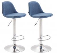 2er Set Barhocker Kiel Stoff blau 2er Set Barhocker Kiel Stoff blau