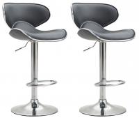 2er Set Barhocker Las Vegas V2 Kunstleder chrom grau 2er Set Barhocker Las Vegas V2 Kunstleder chrom grau