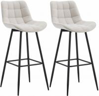 2er Set Barhocker Dartford Stoff creme 2er Set Barhocker Dartford Stoff creme