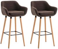 2er Set Barhocker Grant Stoff braun 2er Set Barhocker Grant Stoff braun