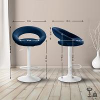 Barhocker Olinda Samt weiß blau 