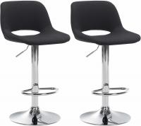 2er Set Barhocker Camden Stoff chrom schwarz 2er Set Barhocker Camden Stoff chrom schwarz