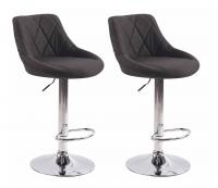 2er Set Barhocker Lazio Stoff dunkelgrau 2er Set Barhocker Lazio Stoff dunkelgrau
