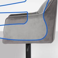 2er Set Barhocker Damaso B Samt grau 