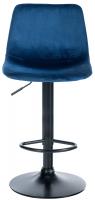 Barhocker Divo Samt Schwarz blau Barhocker Divo Samt Schwarz blau