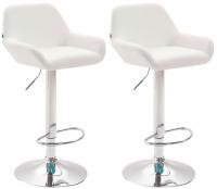 2er Set Barhocker Braga Kunstleder chrom weiß 2er Set Barhocker Braga Kunstleder chrom weiß