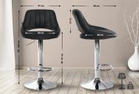 Barhocker Milet Kunstleder chrom schwarz Barhocker Milet Kunstleder chrom schwarz