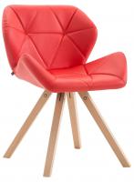 Besucherstuhl Tyler Kunstleder Natura Square rot 