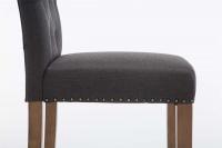 2er Set Barhocker Louise Stoff antik-hell dunkelgrau 