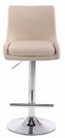 2er Set Barhocker Club Stoff chrom creme 