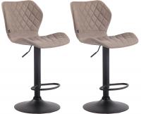 2er Set Barhocker Cork Stoff schwarz taupe 2er Set Barhocker Cork Stoff schwarz taupe