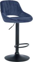Barhocker Milet Samt schwarz blau Barhocker Milet Samt schwarz blau