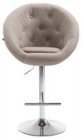Barhocker London V2 Stoff chrom taupe 