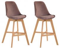 2er Set Barhocker Cannes Samt natura braun 2er Set Barhocker Cannes Samt natura braun