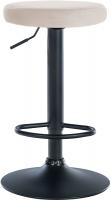 2er Set Barhocker Ponte Samt schwarz creme 