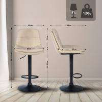 Barhocker Laurel Stoff schwarz creme Barhocker Laurel Stoff schwarz creme